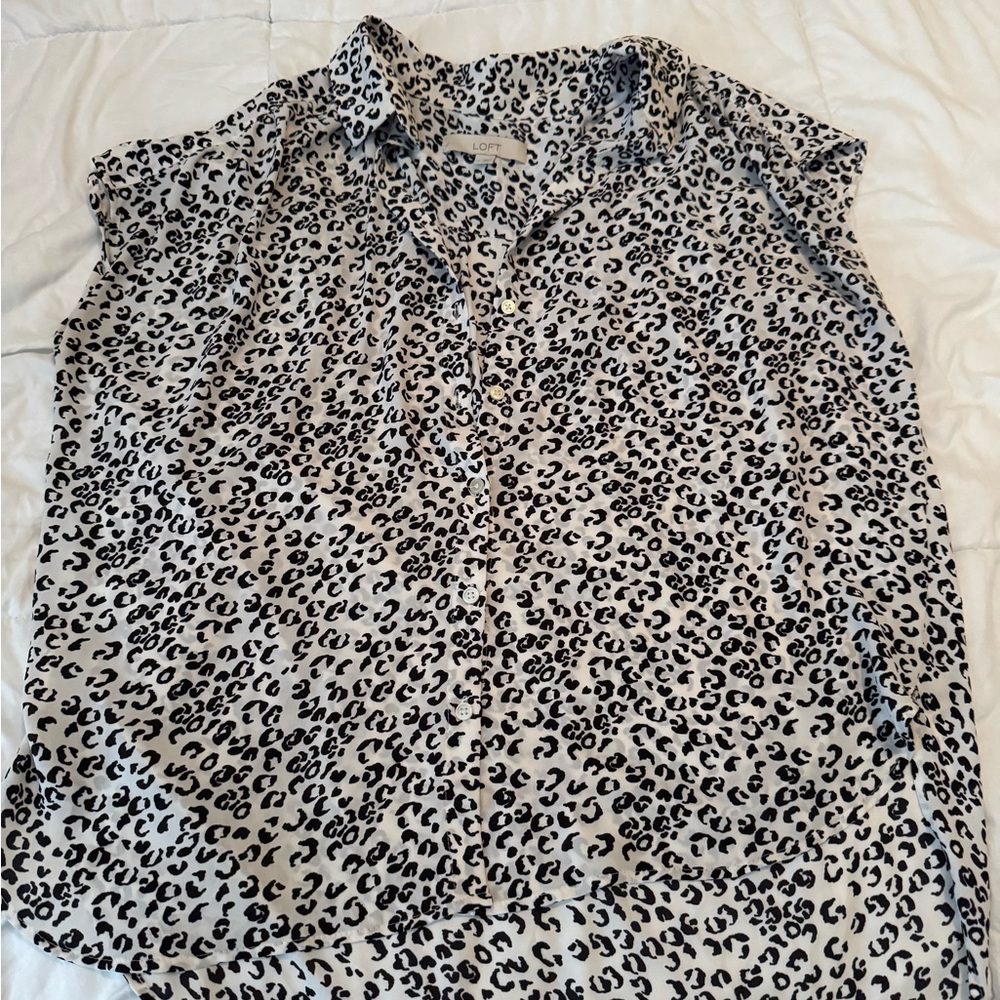 Leopard Loft Blouse size large